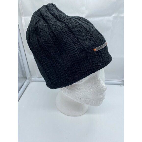 Black Ben Sherman Cable Knit Style Beanie Hat Stocking Cap Men's OSFM - Picture 1 of 7